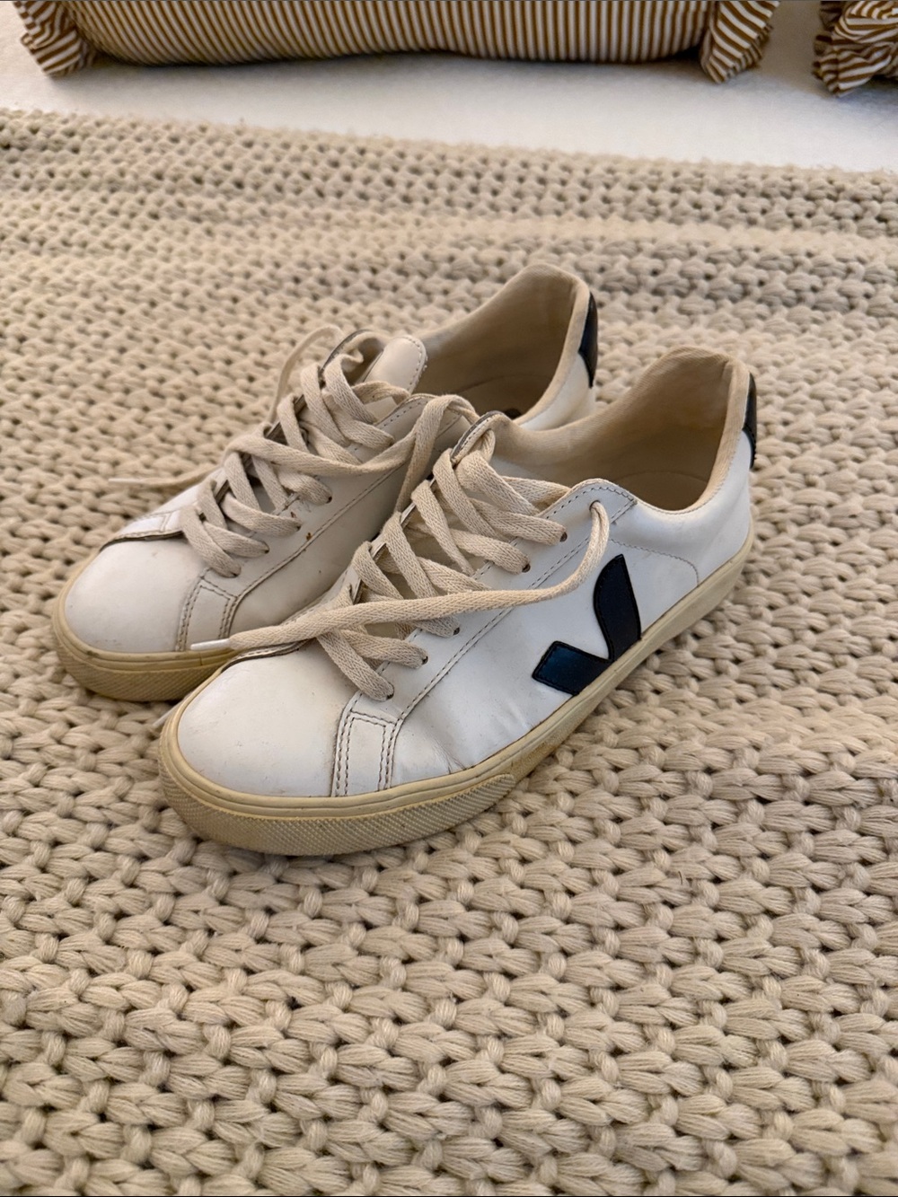 Classic Veja White Leather Sneakers